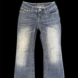 Low rise flared jeans